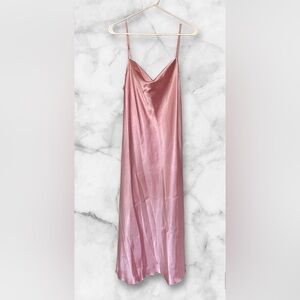 BEBE SATIN COWL NECK SLIP MIDI DRESS size M